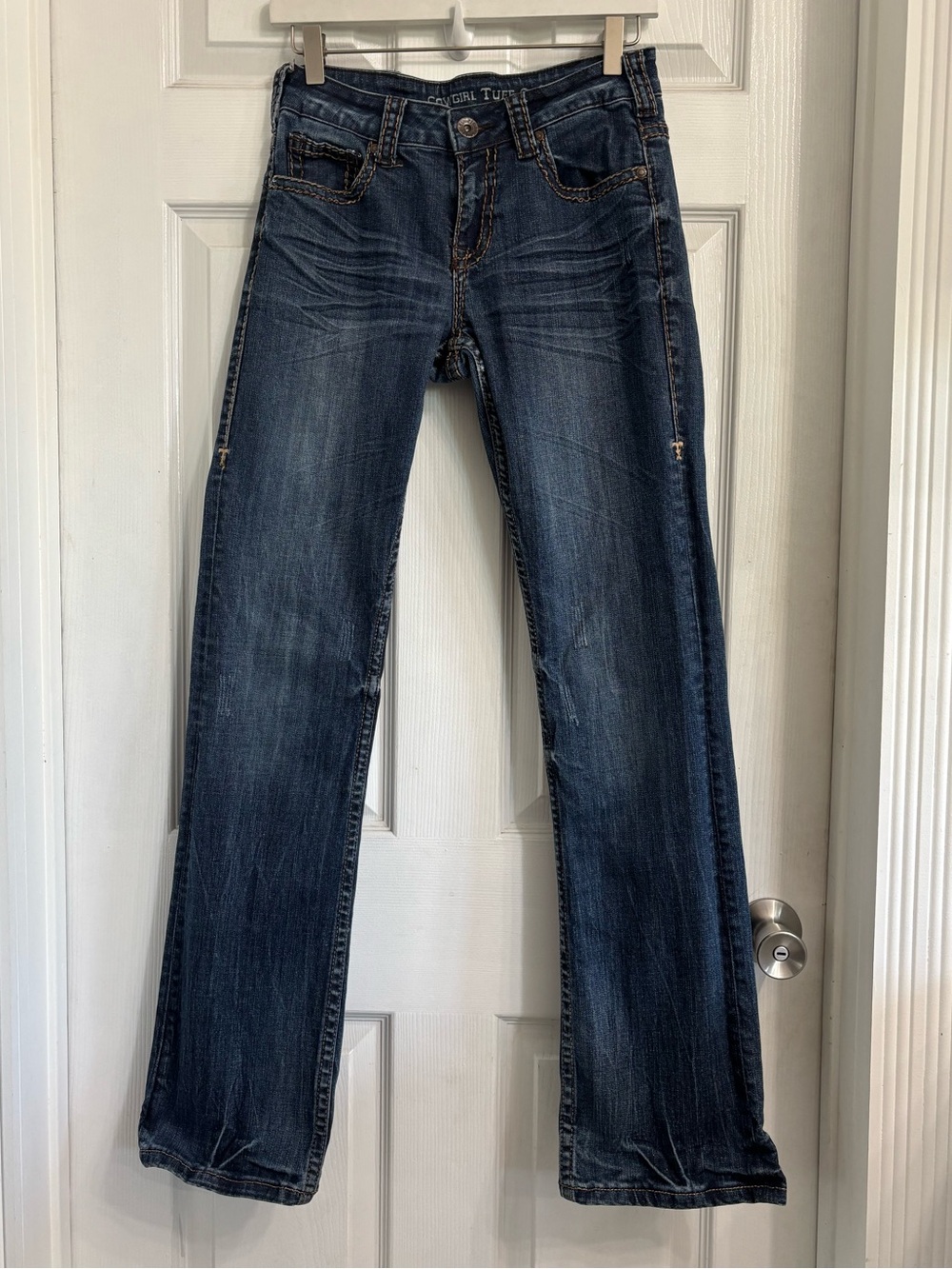 Cowgirl Tuff Dark Blue Bootcut Jeans Size 26W x 33L Western Rodeo Country
